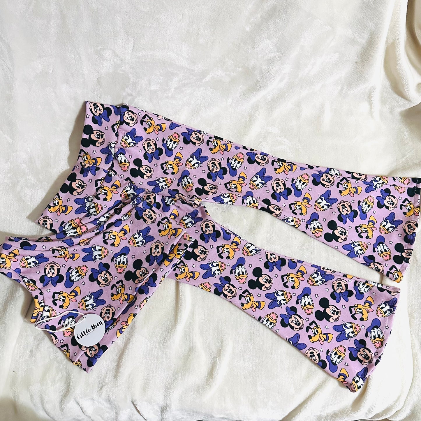 Purple Disney Magic-Flare Pants & One Shoulder Crop Top Set