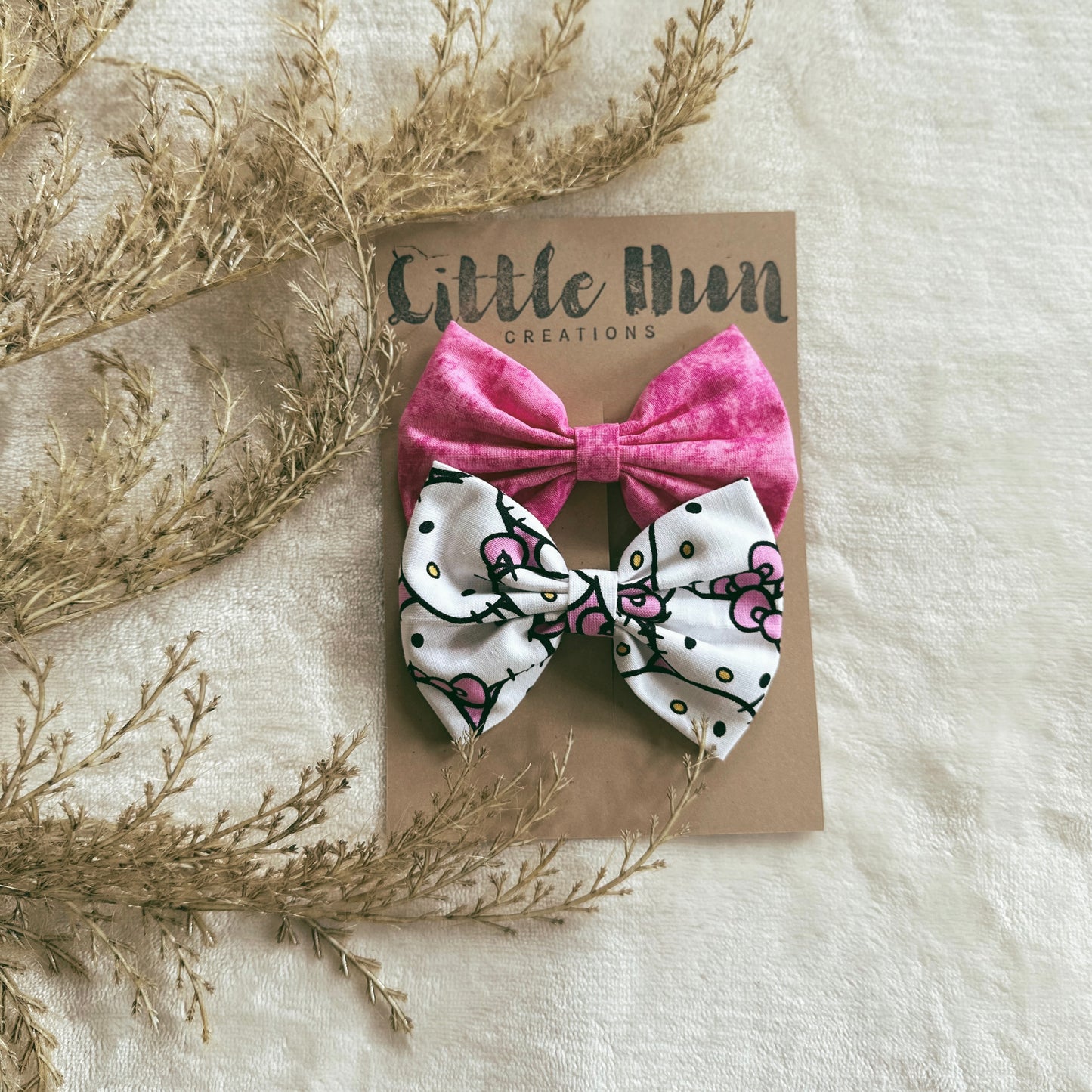 Pink Tie Dye + Hello Kitty Bow Set